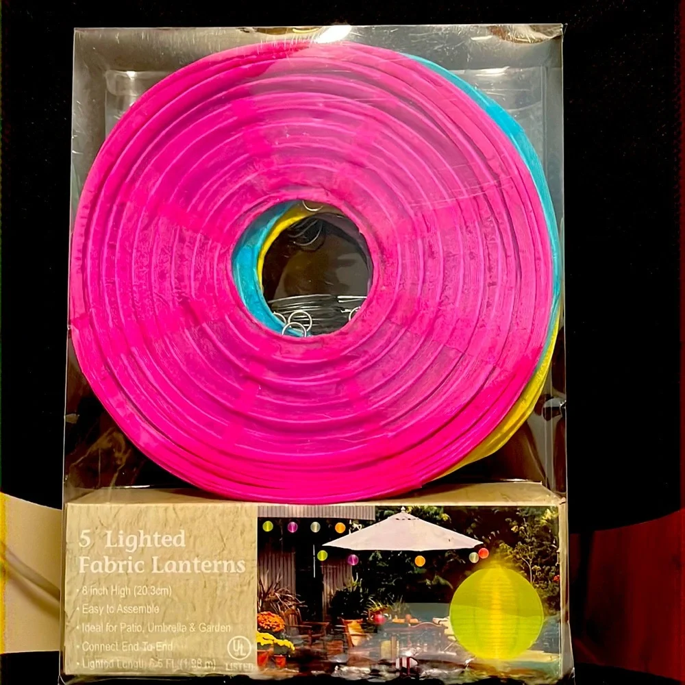 4/$25 Lighted Fabric Lanterns